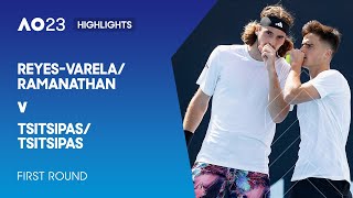 Angel ReyesVarelaRamanathan v TsitsipasTsitsipas Highlights  Australian Open 2023 First Round [upl. by Waite]