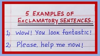 Examples of Exclamatory Sentences in English  5 Examples of exclamatory sentences [upl. by Taite975]