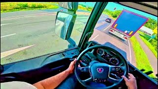 POV Truck Driving in Rheine 🇩🇪 Germany  Scania R450  4K HD  ASMR trucks truck driver pov [upl. by Saucy]