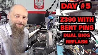 Day 5  Another Gigabyte Z390 with Bent Pins and other issues BIOS reflash and perhaps a short [upl. by Esbenshade]