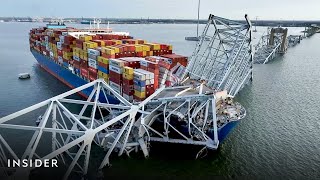 Baltimore Bridge Collapses After Cargo Ship Slams Into Base  Insider News [upl. by Hcirteid94]