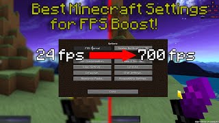 BEST Minecraft Settings for FPS Boost UPDATED 2022 [upl. by Anima]