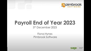 Sage Payroll Year End Webinar 2023 [upl. by Ally794]