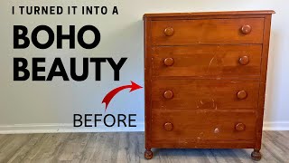 STUNNING Boho Inspired Furniture Flip ✨ Furniture Makeover [upl. by Enitsyrhc]