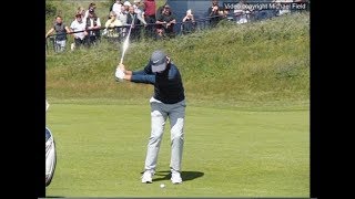 Rory McIlroy golf swing  Pitchingwedge distancecontrol shot faceon view July 2017 [upl. by Asial363]