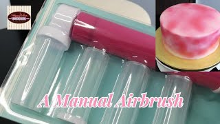 How to Use A Manual Airbrush  Spray for Decorating Cake [upl. by Sapowith]