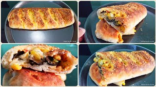 Veggie Stromboli recipe  How to prepare veggie Stromboli at home [upl. by Baptlsta]