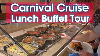 Carnival Cruise Lunch Buffet Food 2024 at Lido Marketplace  Menus amp Review [upl. by Lered]