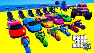 GTA V Stunt Map Car Race Challenge On Super Cars Bikes and OffRoad Jeeps [upl. by Kirwin]