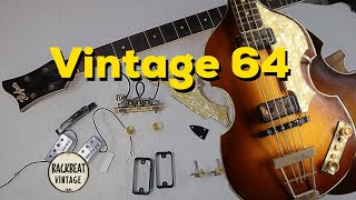 Vintage 64 Hofner 5001 German Bass Disassembled and Reset [upl. by Acimahs]