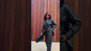 How to style Black leather outfit  fall fashion  over 40 styleover40 leatherfashion ootd [upl. by Uni]