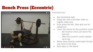 Triphasic Training Coaching Points Bench Press Eccentric [upl. by Audrye]