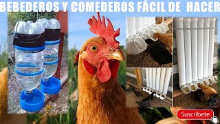 Como Hacer Bebederos y Comederos para pollos ideas [upl. by Hashum767]