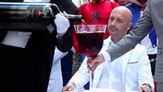 Joe Bastianich ALS Ice Bucket Challenge in Times Square New York [upl. by Welbie]