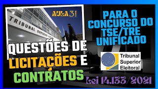 Gestão de Contratos para o TSETRE Unificado  CESPE  Questões inéditas  Aula 3 [upl. by Anaiek]