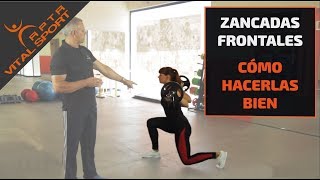 Cómo hacer ZANCADAS CON BARRA o LUNGES  EJERCICIOS PARA PIERNA [upl. by Ztnarf]