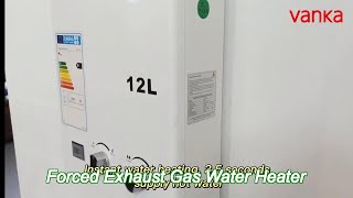 digital temperature adjustable forced exhaust gas water heater high efficiency 12l  24l [upl. by Kcirrek]