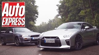 New Nissan GTR R35 vs R34 Skyline GTR hero meets legend [upl. by Lennox]