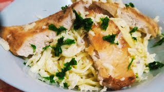 Spaghettis aux escalopes de poulet et champignons [upl. by Ban]