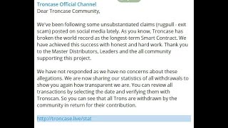 Troncase message from leaders on Telegram [upl. by Buckels]