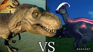 T rex vs Parasaurolophus Jurassic World Evolution 2 Dominion DlcPS54K [upl. by Gosser673]