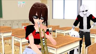 mmd x undertale echotale x xtale when crosssans isnt home [upl. by Annodas]