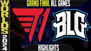 T1 vs BLG Highlights ALL GAMES  Worlds 2024 GRAND FINAL  T1 vs Bilibili Gaming [upl. by Nitsyrk]