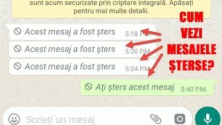 WhatsApp cum vedem mesajele șterse [upl. by Compte536]