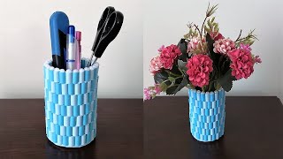 Kağıttan Kolay Kalemlik ve Vazo  Paper Pen Stand and Flowers Vase [upl. by Merell833]