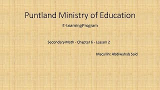 Secondary Math  Chapter 6  Lesson 2 [upl. by Airliah]