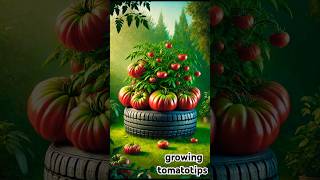 quotGiant Tomato Plant Full of Fruit Grown in a Tirequot gardening youtubeshortsviral fruitcutting diy [upl. by Adaliah654]