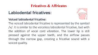 Ch 6 Fricatives and Affricates [upl. by Atinreb972]