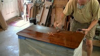 Refinishing a Compass Inlay Table Top  Thomas Johnson Antique Furniture Restoration [upl. by Smitty]