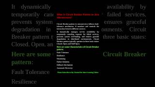 What is Circuit Breaker Pattern in Java Microservicesjavainterview java javashorts youtubeshort [upl. by Abehsat]
