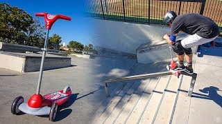 3 WHEEL PLASTIC SCOOTER TRICKS AT SKATEPARK [upl. by Dihahs14]