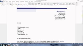 Jobansøgning Eksempel med Words gratis skabeloner [upl. by Akcirderf]