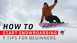 How To Snowboard For Beginners  9 Tips For A Successful First Day [upl. by Aivil]