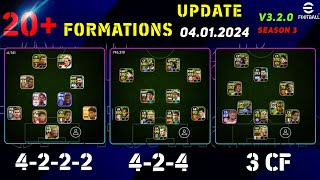 Top 25 New Formations Update With Playstyle Guide In eFootball 2024 Mobile  424 Formation Update [upl. by Eilliw]