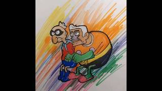 Mermaid Man and Barnacle Boy SpongeBob SquarePants drawing timelapse artwork [upl. by Assen]