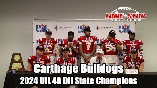 Carthage Bulldogs Press Conference Class 4A Division II State Championship Game [upl. by Amersham]