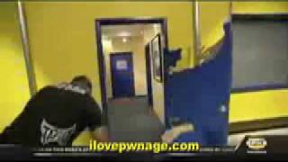 UFC Fighter vs Blue Door Rampage Jackson Destroys A Door [upl. by Arevle]