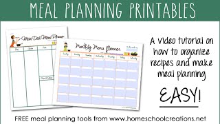 Meal Planning Tools and Printables [upl. by Christianity951]