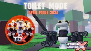 Toilet Mode Triumph  Tower Defense X  Roblox [upl. by Arinaj43]