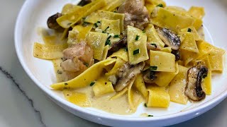 Pappardelle Creamy Chicken Mushroom Recipe Shorts [upl. by Ailuig]