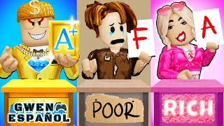 ROBLOX Brookhaven🏡RP Rico vs Pobre vs Estudiante GIGA  Gwen Roblox Español [upl. by Htebilil211]