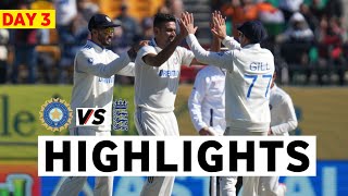 India vs England 5th Test DAY 3 Highlights 2024  IND vs ENG 5th Test DAY 3 Highlights 2024 [upl. by Yelbmik]