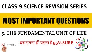 Class 9 Science Most Important Questions  Ch5 The Fundamental Unit of Life Must Do Revision 2024 [upl. by Ailhad]