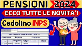 ✅AUMENTI PENSIONI 2024👉ECCO TUTTE LE NOVITA👉CONTROLLA IL CEDOLINO INPS DI GENNAIO❗️ [upl. by Alliehs]