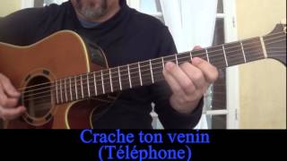 Crache ton venin Téléphone reprise à la guitare Les insus Cover 1979 [upl. by Aidua]