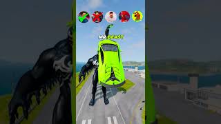 🚘CR7 vs Messi vs SpiderMan vs Venom Characters beamngdrive shorts football marvel ronaldo [upl. by Alanah]